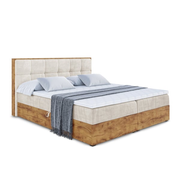 Łóżko kontynentalne z pojemnikiem i materacem H4 LOLLI7 - 180x200cm 129052