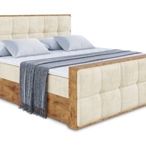 Łóżko kontynentalne z pojemnikiem i materacem H4 – LOLLI7-Z – 140×200 cm 665632