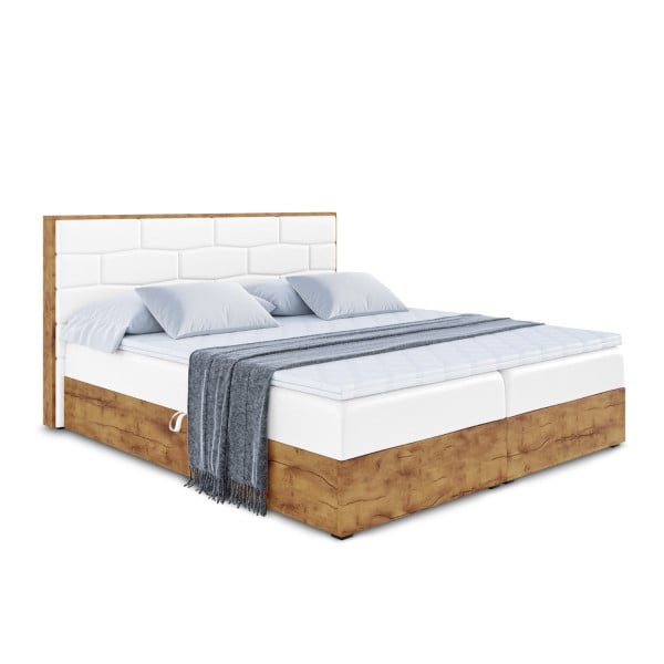 Łóżko kontynentalne z pojemnikiem i materacem H4 LOLLI8 - 140x200cm 128657