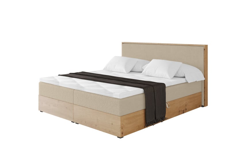 Łóżko kontynentalne z pojemnikiem i materacem H4 LOLLI9 160x200 992243