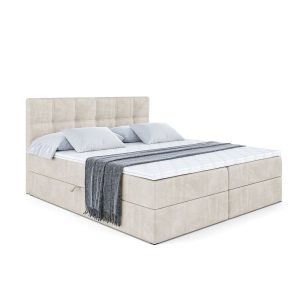 Łóżko kontynentalne z pojemnikiem i materacem H4 MARCE – 200x200cm 430285