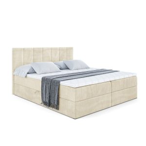 Łóżko kontynentalne z pojemnikiem i materacem H4 MOETI – 140 x 200 cm 128252 Łóżko kontynentalne z pojemnikiem i materacem H4 MOETI – 140 x 200 cm 128252