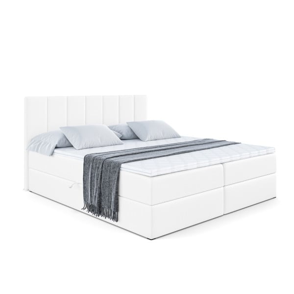 Łóżko kontynentalne z pojemnikiem i materacem H4 MOETI - 180 x 200 cm 235553