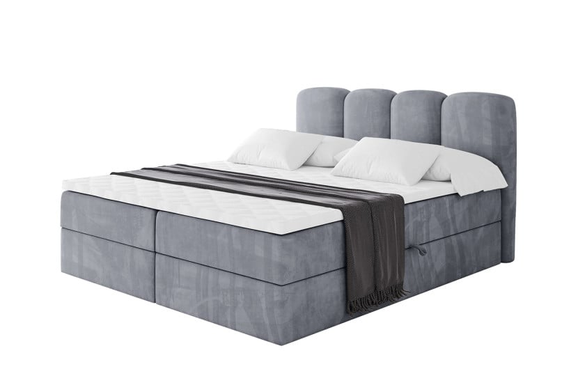 Łóżko kontynentalne z pojemnikiem i materacem H4 NINA - 200x200cm 901781