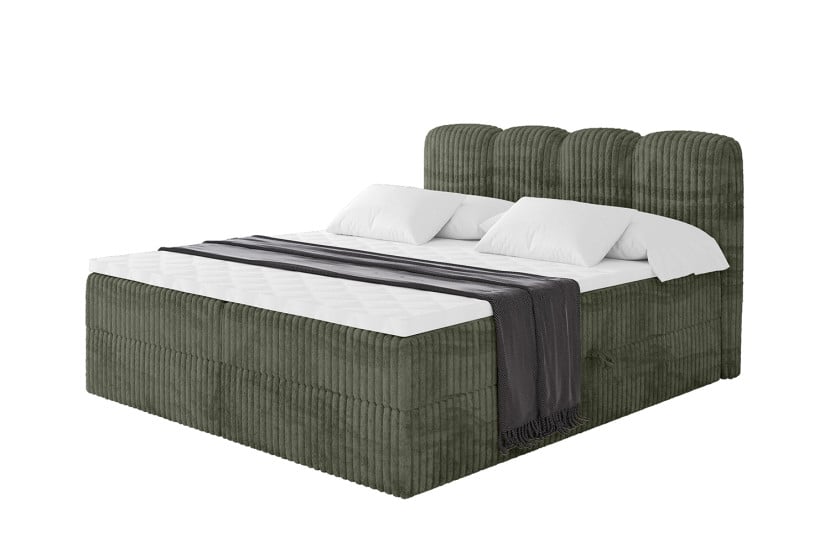Łóżko kontynentalne z pojemnikiem i materacem H4 NINA - 200x200cm 901876