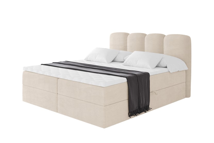 Łóżko kontynentalne z pojemnikiem i materacem H4 NINA - 200x200cm 901403