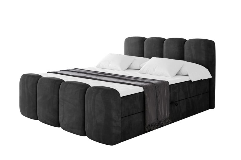 Łóżko kontynentalne z pojemnikiem i materacem H4 NINA-Z - 120x200cm 901758