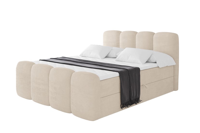 Łóżko kontynentalne z pojemnikiem i materacem H4 NINA-Z - 120x200cm 901299