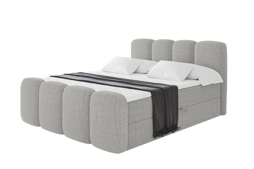 Łóżko kontynentalne z pojemnikiem i materacem H4 NINA-Z - 140x200cm 901369