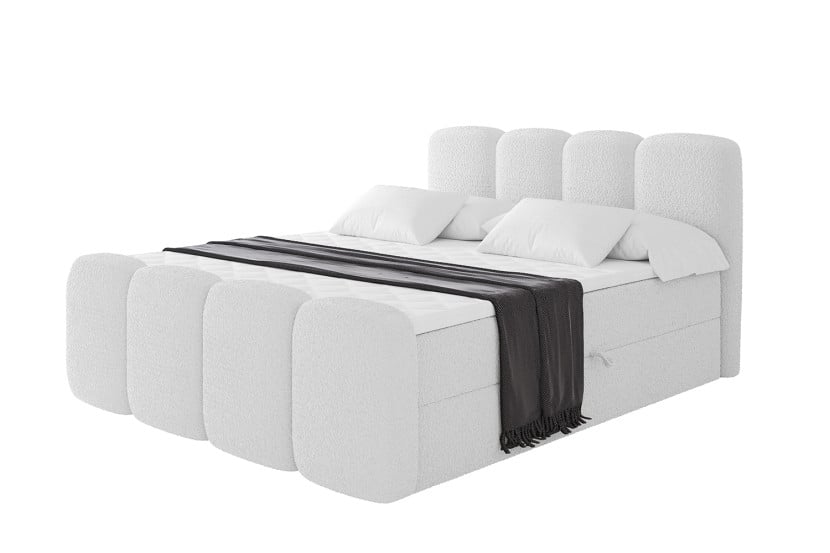 Łóżko kontynentalne z pojemnikiem i materacem H4 NINA-Z - 160x200cm 901796
