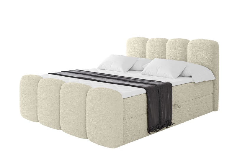 Łóżko kontynentalne z pojemnikiem i materacem H4 NINA-Z - 160x200cm 901807