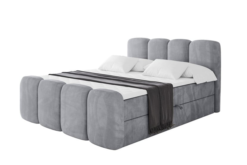 Łóżko kontynentalne z pojemnikiem i materacem H4 NINA-Z - 160x200cm 902215