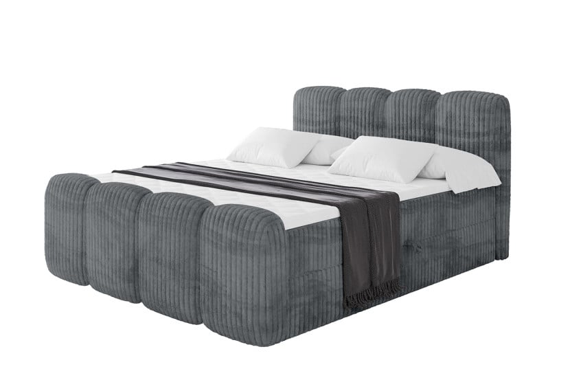 Łóżko kontynentalne z pojemnikiem i materacem H4 NINA-Z - 160x200cm 901379