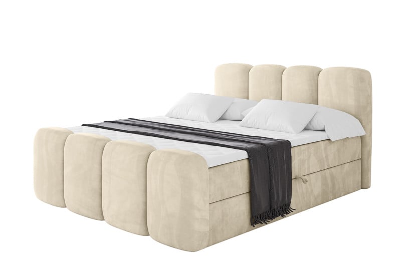 Łóżko kontynentalne z pojemnikiem i materacem H4 NINA-Z - 160x200cm 901643