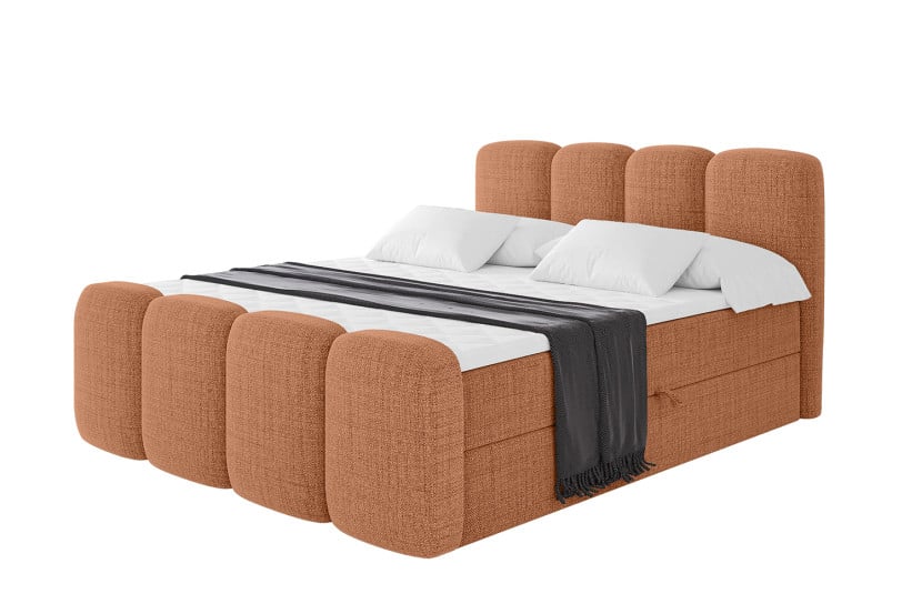 Łóżko kontynentalne z pojemnikiem i materacem H4 NINA-Z - 180x200cm 901805