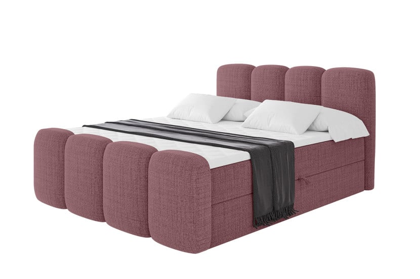 Łóżko kontynentalne z pojemnikiem i materacem H4 NINA-Z - 180x200cm 902214