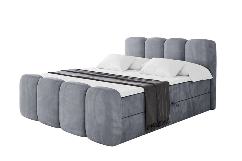 Łóżko kontynentalne z pojemnikiem i materacem H4 NINA-Z - 200x200cm 901350