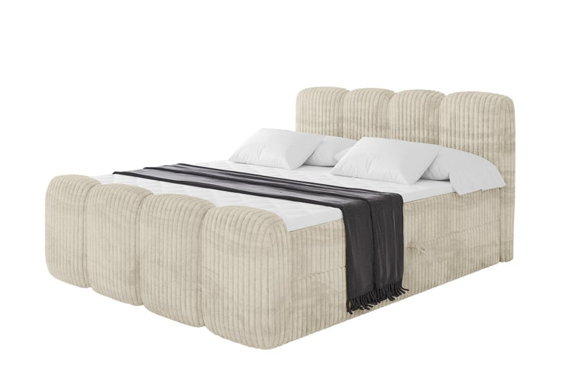 Łóżko kontynentalne z pojemnikiem i materacem H4 NINA-Z - 200x200cm 901837