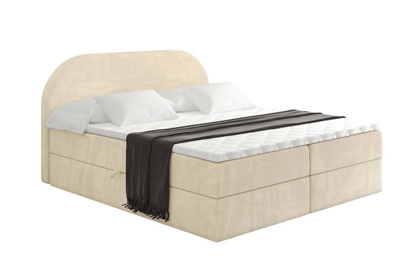 Łóżko kontynentalne z pojemnikiem i materacem H4 - NOX - 120x200cm 524636