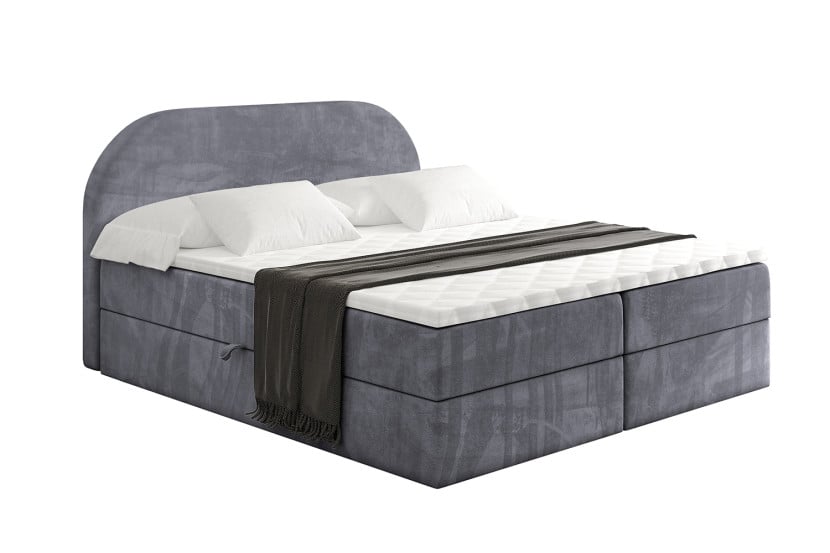 Łóżko kontynentalne z pojemnikiem i materacem H4 - NOX - 120x200cm 524778