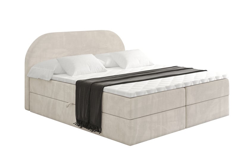 Łóżko kontynentalne z pojemnikiem i materacem H4 - NOX - 140x200cm 524664