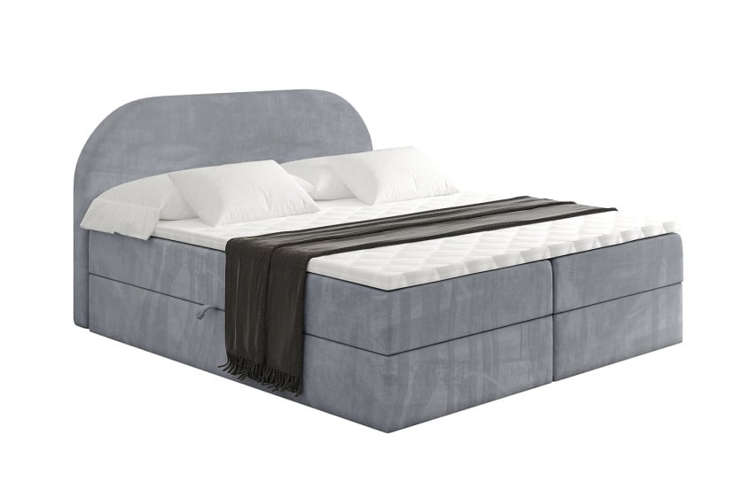 Łóżko kontynentalne z pojemnikiem i materacem H4 - NOX - 200x200cm 524769