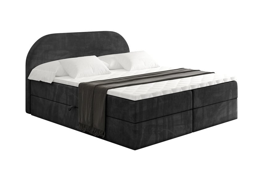 Łóżko kontynentalne z pojemnikiem i materacem H4 - NOX - 200x200cm 524783