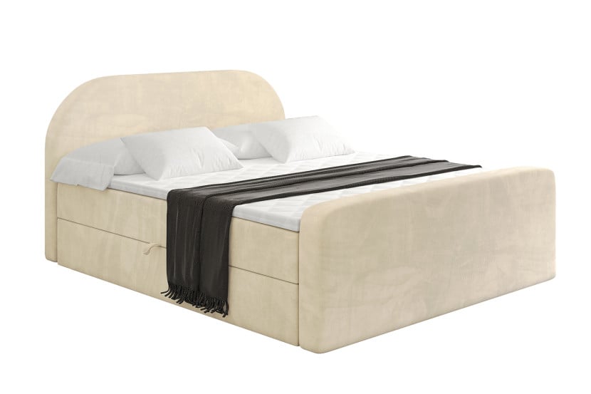 Łóżko kontynentalne z pojemnikiem i materacem H4 - NOX-Z - 140x200 cm 524880