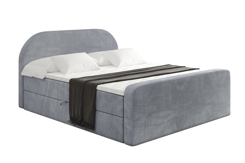Łóżko kontynentalne z pojemnikiem i materacem H4 - NOX-Z - 160x200 cm 524865
