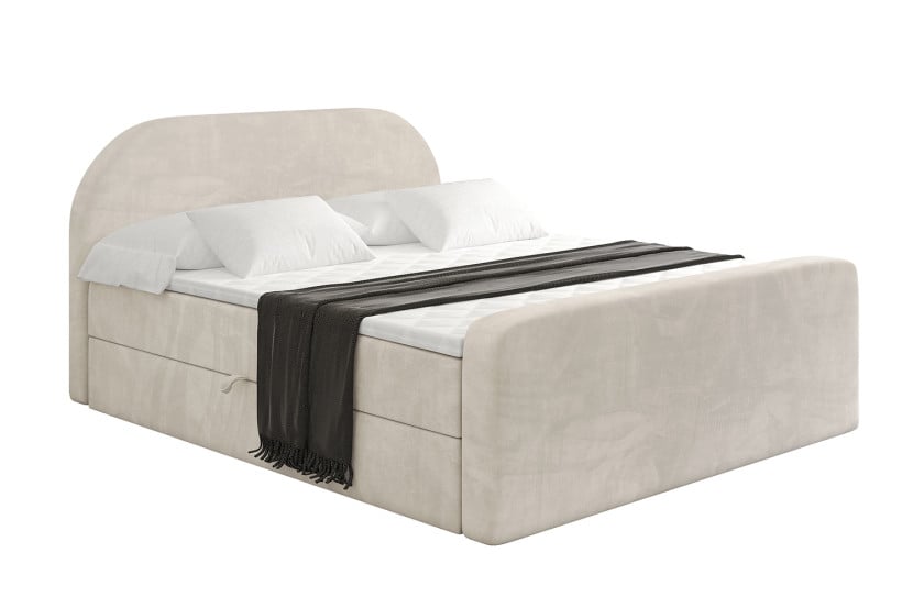 Łóżko kontynentalne z pojemnikiem i materacem H4 - NOX-Z - 160x200 cm 524905