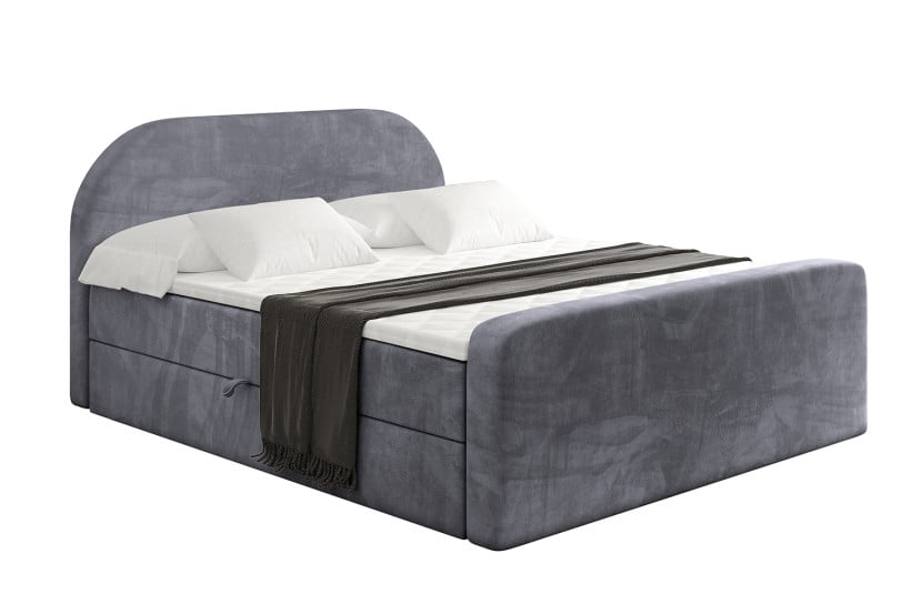 Łóżko kontynentalne z pojemnikiem i materacem H4 - NOX-Z - 160x200 cm 524631