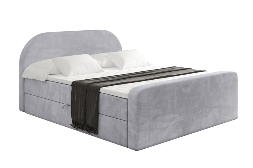Łóżko kontynentalne z pojemnikiem i materacem H4 - NOX-Z - 200x200 cm 524932