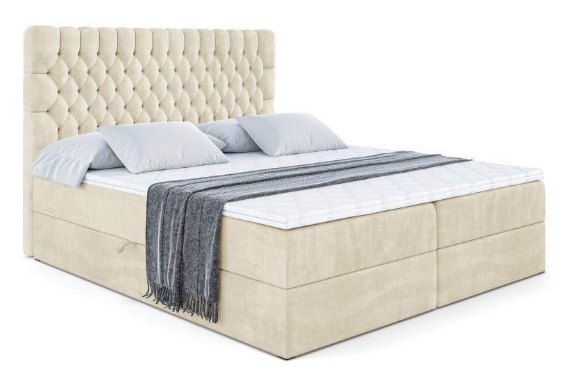 Łóżko kontynentalne z pojemnikiem i materacem H4 SERENE - 180x200cm 359715