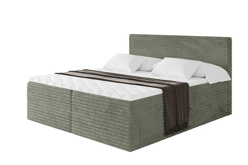 Łóżko kontynentalne z pojemnikiem i materacem H4 TOLO-v1 - 200x200cm 881484