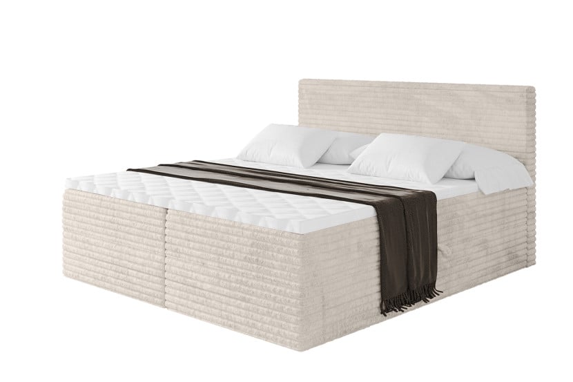 Łóżko kontynentalne z pojemnikiem i materacem H4 TOLO-v1 - 200x200cm 880029