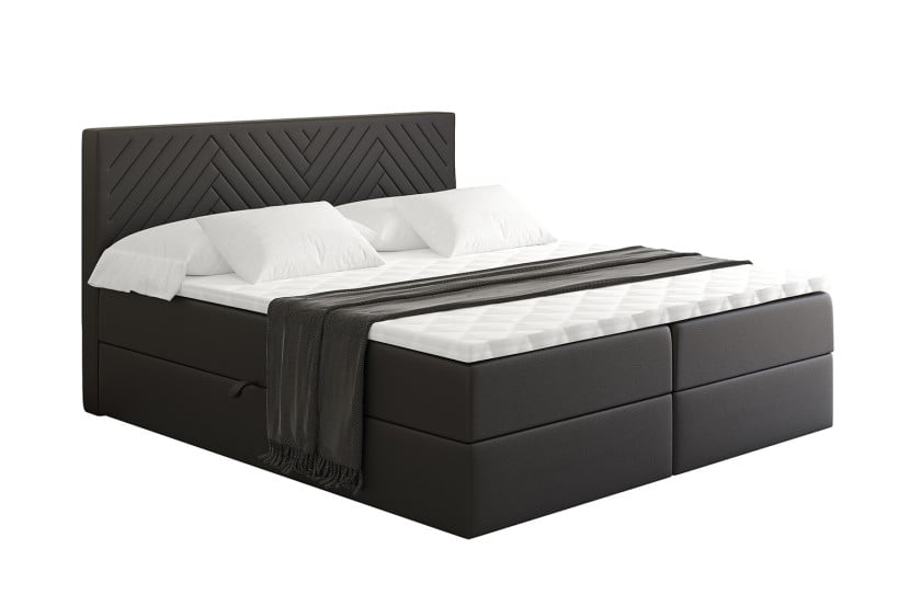 Łóżko kontynentalne z pojemnikiem i materacem H4 - VEXA - 120x200cm 524894