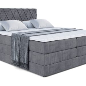Łóżko kontynentalne z pojemnikiem i materacem LEPARO KING – 120×200 cm 704853 Łóżko kontynentalne z pojemnikiem i materacem LEPARO KING – 120×200 cm 704853