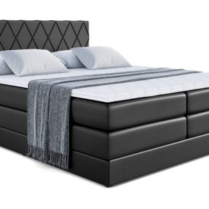 Łóżko kontynentalne z pojemnikiem i materacem LEPARO KING – 200×200 cm 704817 Łóżko kontynentalne z pojemnikiem i materacem LEPARO KING – 200×200 cm 704817