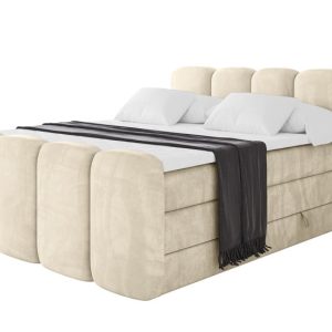 Łóżko kontynentalne z pojemnikiem i materacem NINA-Z KING 200x200cm 901816 Łóżko kontynentalne z pojemnikiem i materacem NINA-Z KING 200x200cm 901816