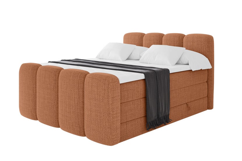 Łóżko kontynentalne z pojemnikiem i materacem NINA-Z KING 200x200cm 902297