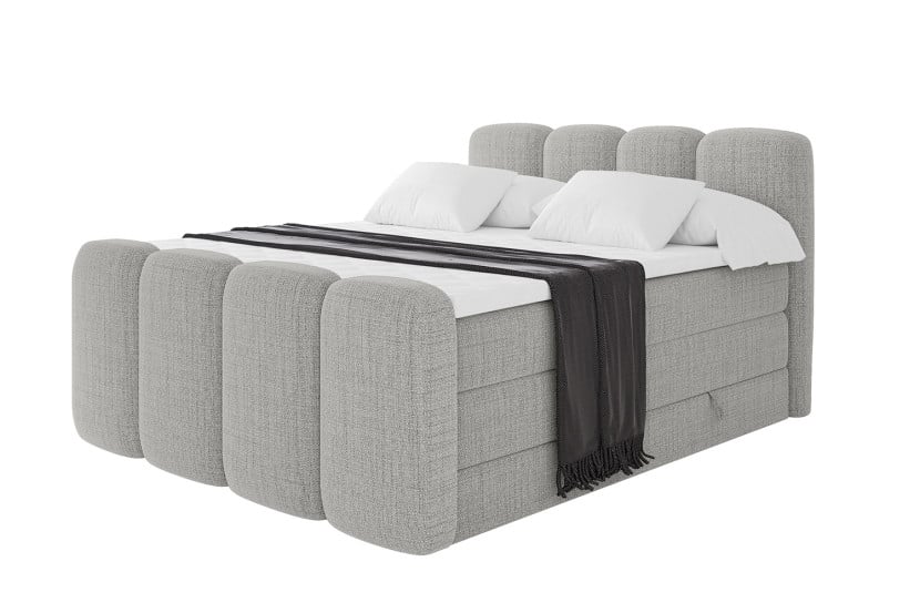 Łóżko kontynentalne z pojemnikiem i materacem NINA-Z KING 200x200cm 901615