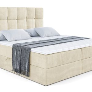 Łóżko kontynentalne z pojemnikiem i materacem RICAR – 120×200 cm 128581 Łóżko kontynentalne z pojemnikiem i materacem RICAR – 120×200 cm 128581