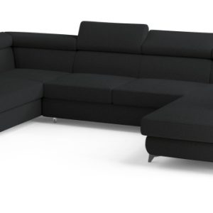 Narożnik VINTESSA z funkcją spania Czarny 795596 Narożnik VINTESSA z funkcją spania Czarny 795596