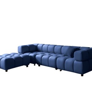 Narożnik w kształcie L Bolla, tkanina Bluvel, Atramentowy, Lewy 828687 Narożnik w kształcie L Bolla, tkanina Bluvel, Atramentowy, Lewy 828687