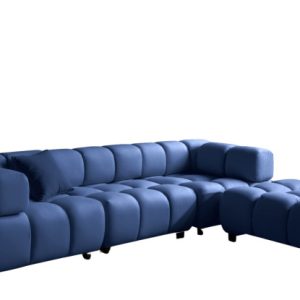Narożnik w kształcie L Bolla, tkanina Bluvel, Atramentowy, Prawy 828726 Narożnik w kształcie L Bolla, tkanina Bluvel, Atramentowy, Prawy 828726