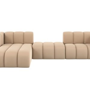Narożnik w kształcie L Grand L 319 cm, welur Salvador, Beżowy, Lewy 900625