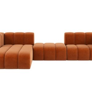 Narożnik w kształcie L Grand L 319 cm, welur Salvador, Brązowy, Lewy 900636