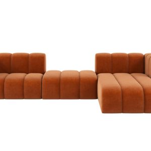 Narożnik w kształcie L Grand L 319 cm, welur Salvador, Brązowy, Prawy 900691