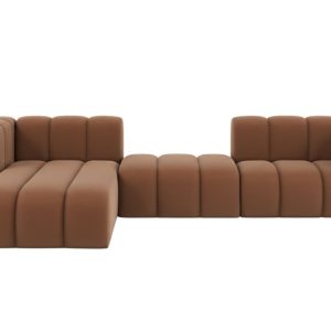 Narożnik w kształcie L Grand L 319 cm, welur Salvador, Ciemnobrązowy, Lewy 900653