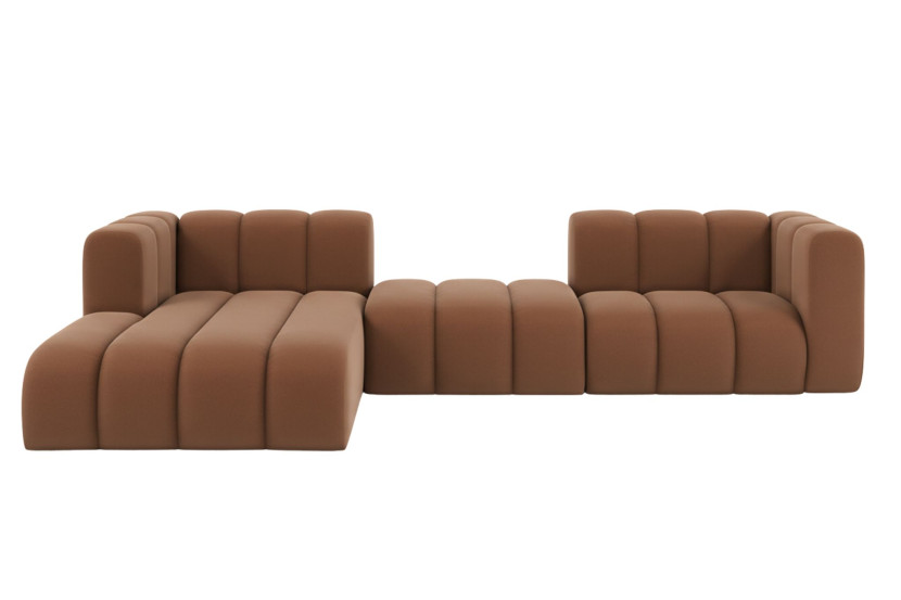 Narożnik w kształcie L Grand L 319 cm, welur Salvador, Ciemnobrązowy, Lewy 900653
